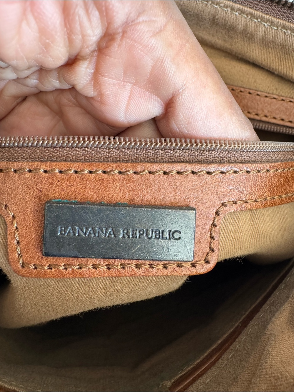 Banana Republic Genuine Leather Shoulder Bag Hobo Bag Crossbody - Picture 6 of 15